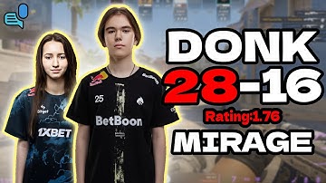 donk (28-16) | mirage FACEIT EU Ranked | Rating 1.76 | +Voice w/suns1de | Sep 7, 2025
