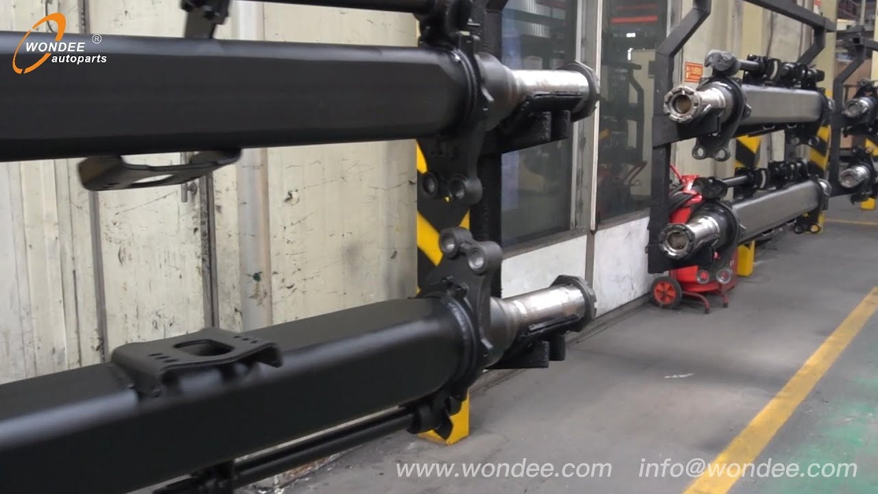 Step 18 Mainshaft paintingHow to manufacture heavy duty semi trailer