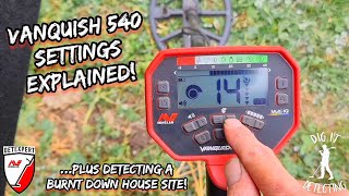 Minelab Vanquish 540 Setup & Go👌 Metal Detecting A Burnt Down House Site⛏️