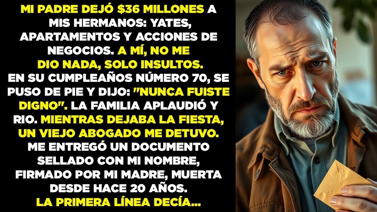 Mi padre dejó 36 millones a mis hermanos y me llamó “inútil”… Hasta que leí la carta de mamá