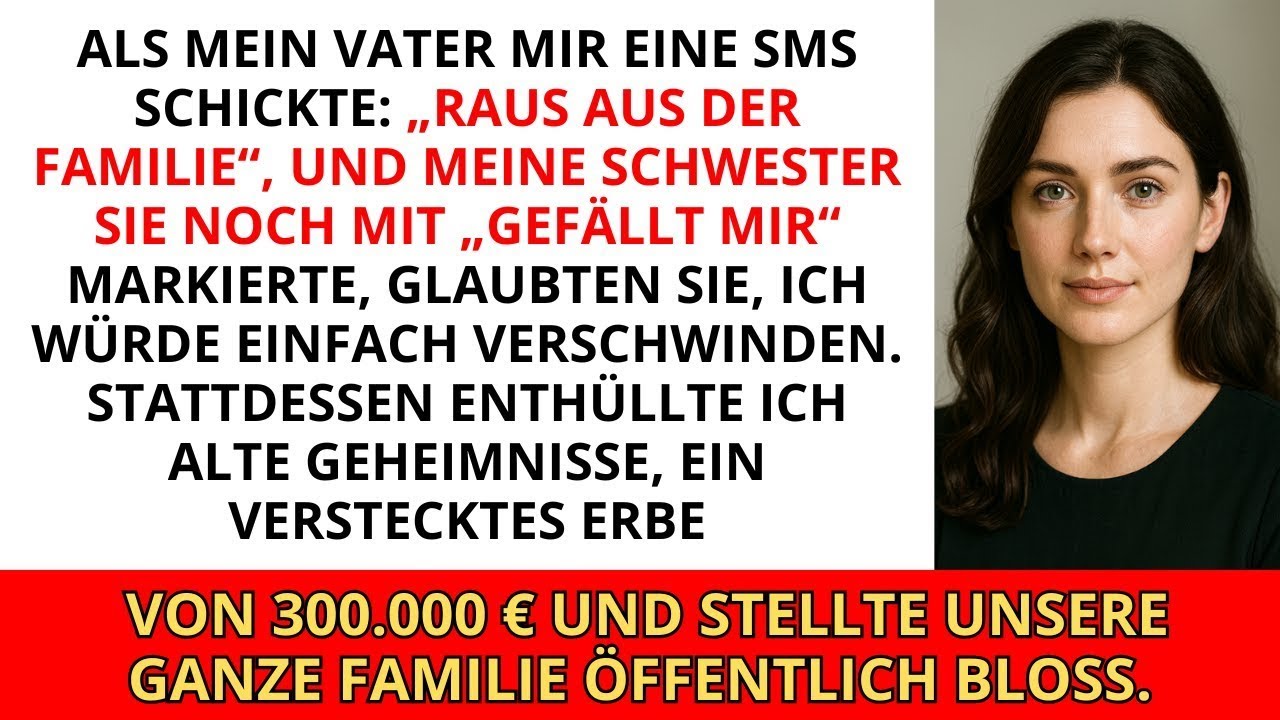 Mein Vater schrieb mir  „Verschwinde aus der Familie “ Meine Schwester drückte „Gefällt mir“  Ich