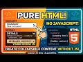 HTML Details and Summary Tags Tutorial | Create Collapsible Content Without JavaScript!
