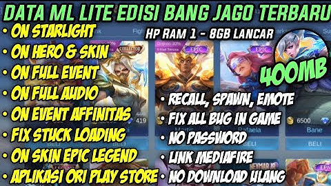 Data ML Lite 400mb Full Event Patch M5 |ML Lite | MIbb Lite | Cara Menagatasi Lag dan Patah" di ML