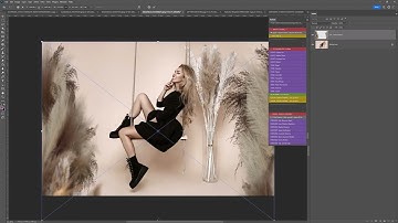 Adding a boho-style pampas grass overlay for Photoshop into this image in less than 1 minute