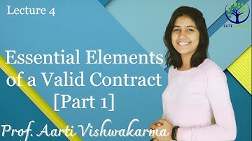 Lecture 4: Essential Elements of a Valid Contract [Part 1]