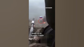 🇺🇦Javelin hit on 🇷🇺 T-80BV tank. Russian occupier filmed the destruction of his accomplices #shorts
