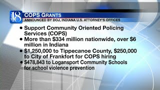Tippecanoe County is receiving over one million dollars to support its law enforcement programs