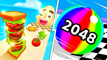 Sandwich Runner vs Ball Run 2048 💥⚡ Satisfying Levels Gameplay Walkthrough Android iOS GT8X