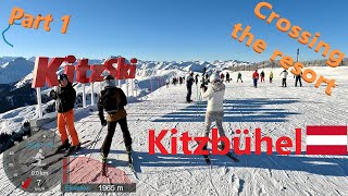 [4K] Skiing Kitzbühel KitzSki, Crossing the Resort Part 1 Fleckalmbahn Start, Austria, GoPro HERO11