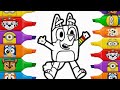 Bluey Step by Step Easy Drawing for Kids | Easy Drawing Tutorial