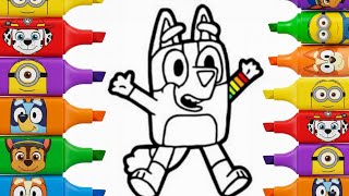 Bluey Step by Step Easy Drawing for Kids | Easy Drawing Tutorial