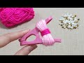 It's so Beautiful !! Super easy flower making with yarn - Woolen flower decor idea - DIY flower