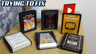 A Joblot of Faulty Atari 2600 GAMES - Are they Fixable?