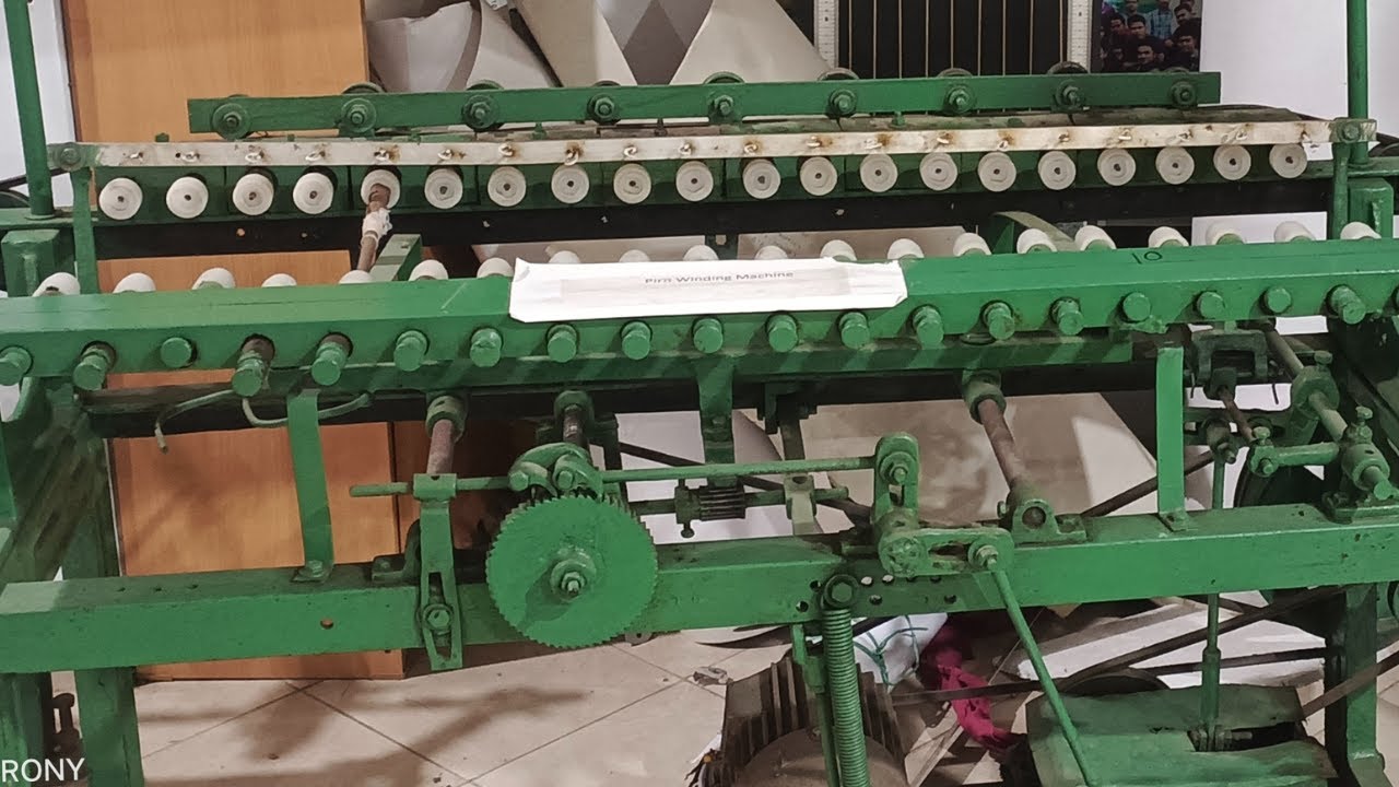 Pirn winding machine for making large package to small package. - YouTube