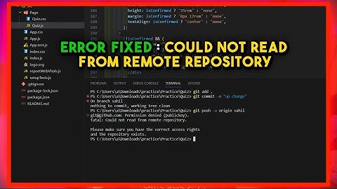 Error fixed: could not read from remote repository | Github Error