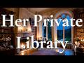 Princess Castle Library at Night 🌙 Fireplace & Fairytale Music | 8 Hours