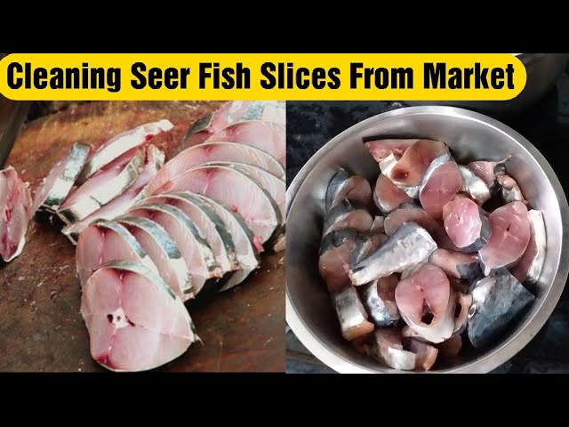 Seer Fish Slice Cleaning | Vanjuran slice cleaning | Fish cleaning (English) | Food Tamil - Samayal & Vlogs