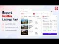 How to Bulk export Listings data to CSV/Excel/JSON from Redfin in 2026