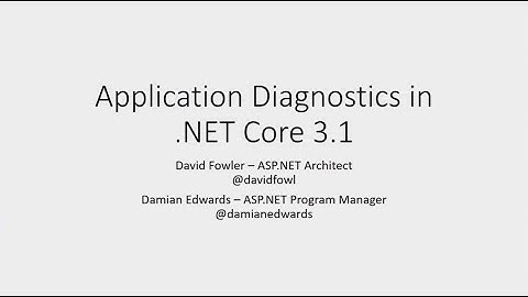 Application Diagnostics in .NET Core 3.1 - Damian Edwards & David Fowler