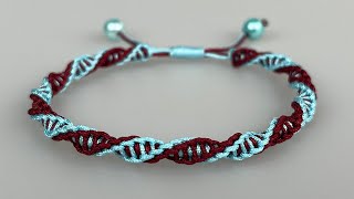 : How to make a bracelet with square knot | thread bracelet making tutorial |   A001