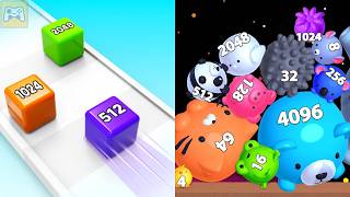 2048 Cube Runner vs Jelly Merge 3D ✦ ASMR Gameplay Android iOS • 2048 Number Merge Race Games