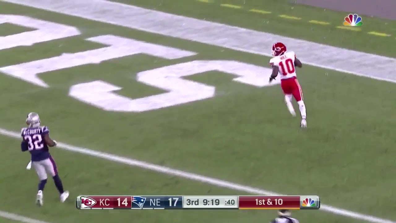 Tyreek Hill 75 yard Touchdown vs New England Patriots (2017) - YouTube