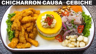 CLASICO PERUANO! Trio marino, Ceviche, Chicharron y Causa de Cangrejo | Abelca
