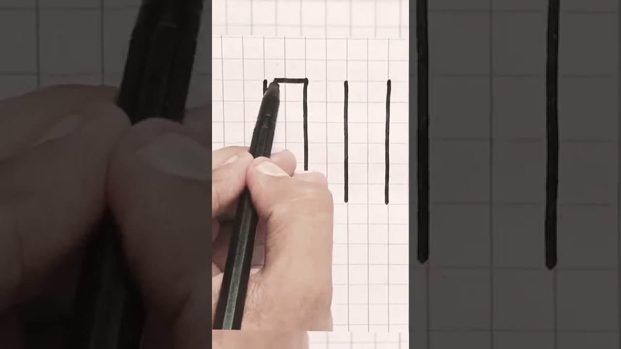 Drawing U Line Paper - 3D Trick Art - Vamos