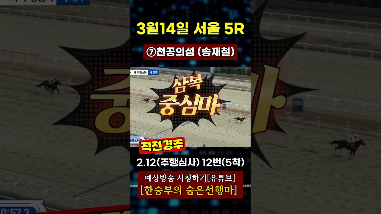 2025년3월14일[토요경마] 삼복 중심은??#shorts#경마#한승부경마