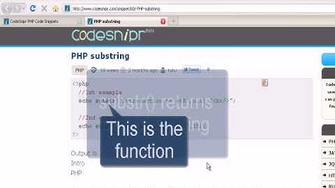 PHP Tutorial : substring