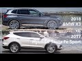 2018 BMW X3 vs 2017 Hyundai Santa Fe Sport (technical comparison)