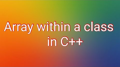 array within a class in C++