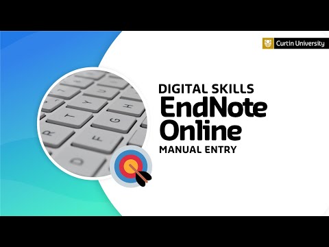Manual entry | EndNote Online