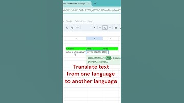 How to Translate Language in Google Sheet ||
