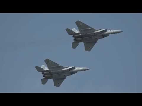 Two Israeli Air Force F-15 ''Baz'' Dogfighting Over Tel Aviv, April 12, 2018