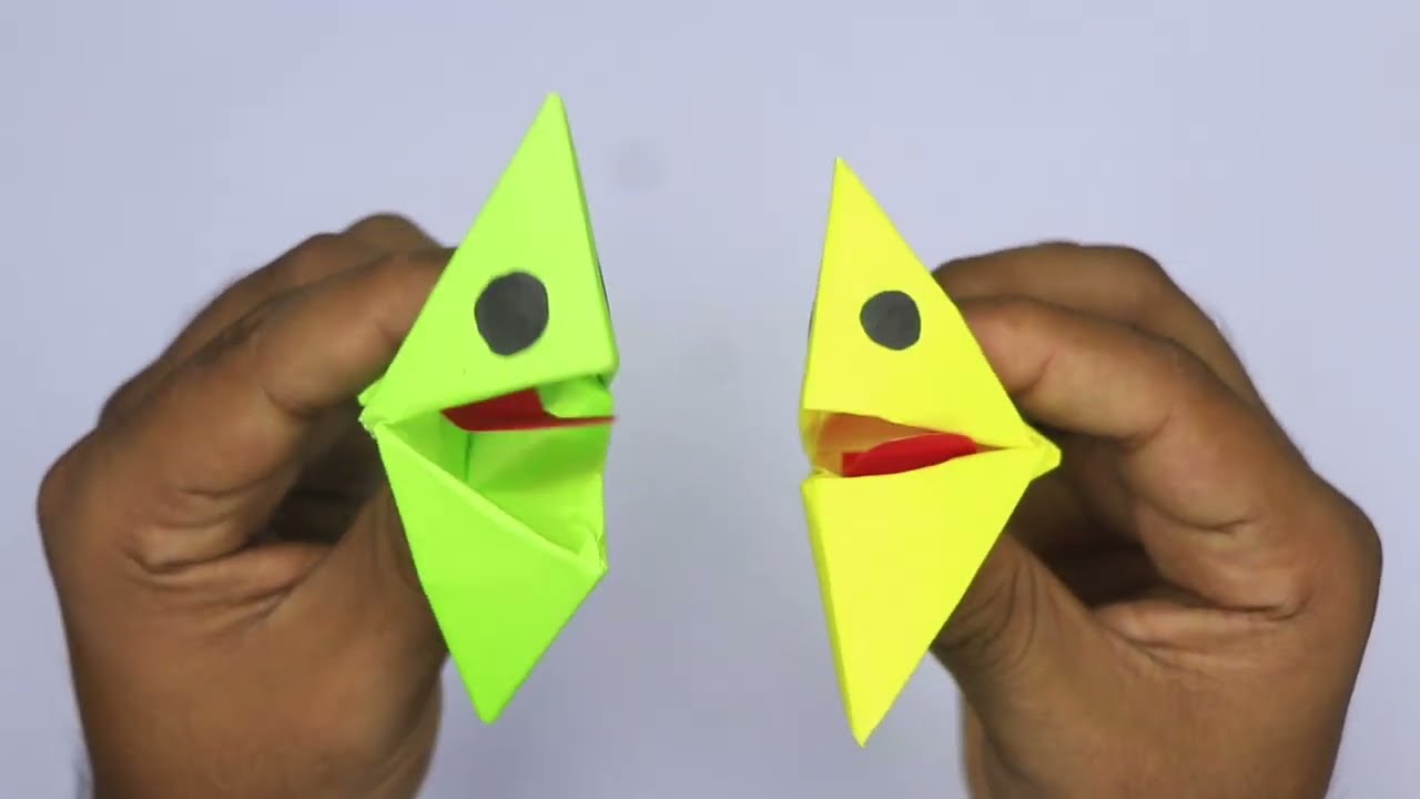 Как сделать своими руками движущуюся игрушку из бумаги | Простая говорящая пальчиковая игрушка-ор...