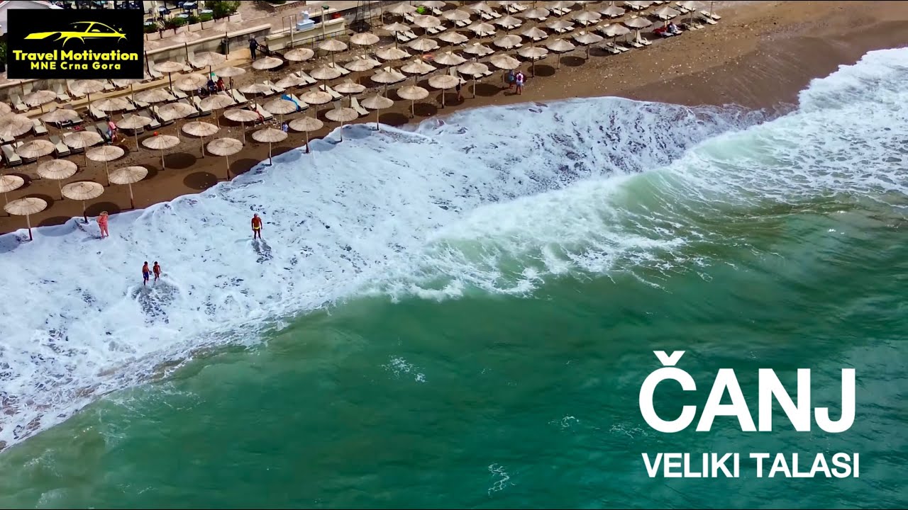 ČANJ veliki talasi u Septembru 2025 snimak dronom - ČANJ Town Big Waves [4K Aerial View] Crna Gora