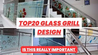 glass railing balcony sketchup।glass grill design for balcony।