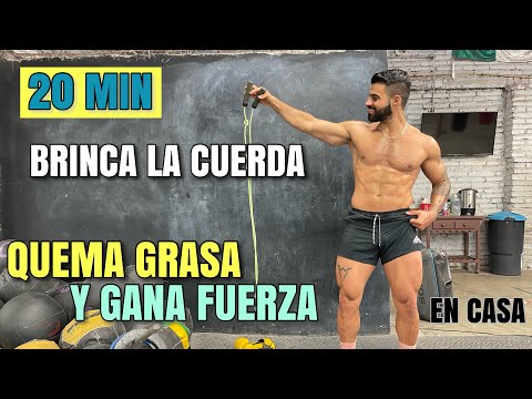 Ejercicios para QUEMAR GRASA y GANAR FUERZA en Casa (20 MINUTOS) Saltamos la cuerda o sin cuerda