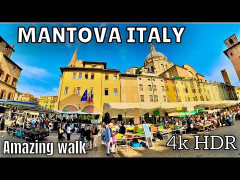 Mantova Italy Walking Tour | Pro Walk 4k HDR |lake mantova | Street Walking Tour | Travel Vlog