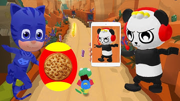 Tag with Ryan Special Video of PJ Masks SuperCat Gekko vs Combo Panda Run | Reverse Mode