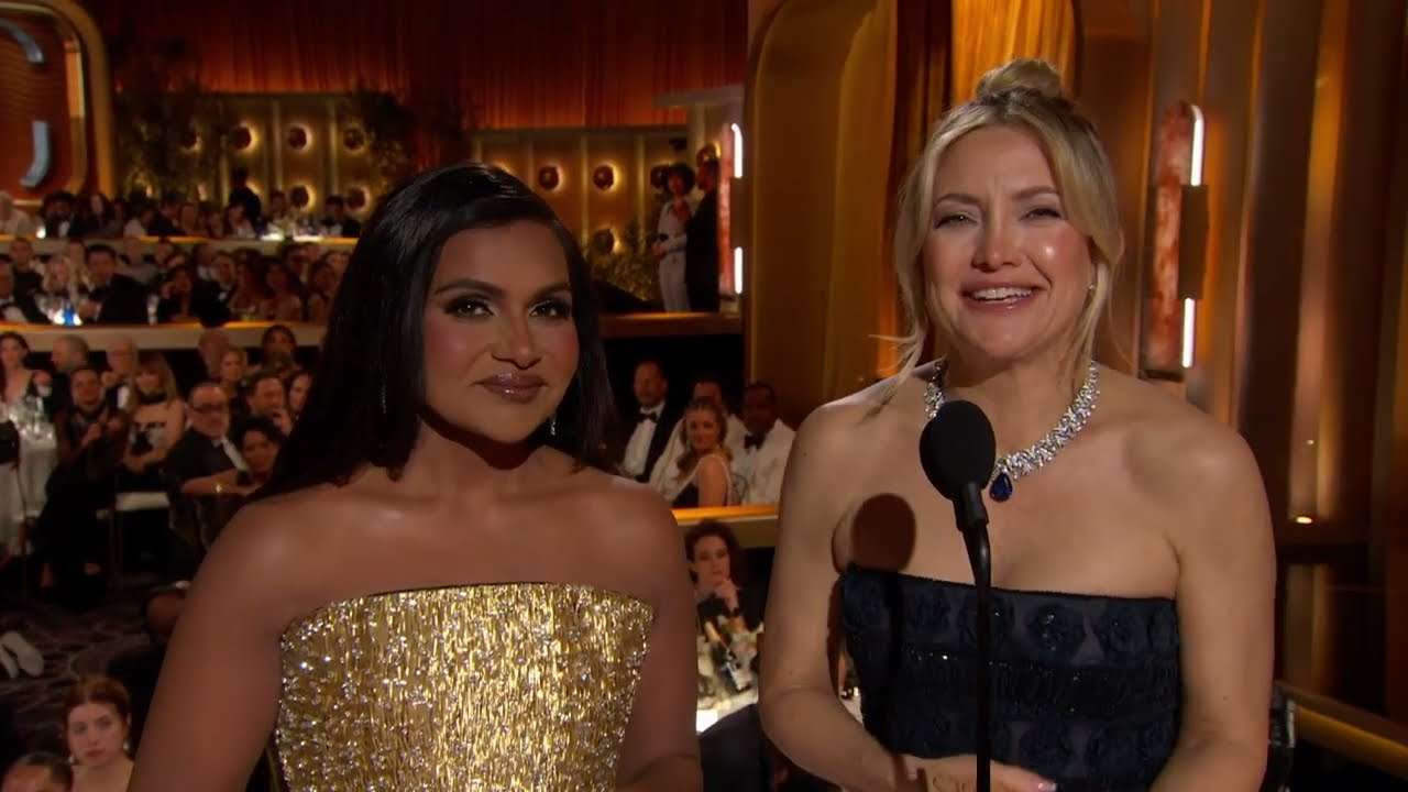 Mindy Kaling and Kate Hudson Presents Best TV Female Actor Musical/Comedy | 82nd Golden Globes Mindy Kaling and Kate Hudson Presents Best TV Female Actor Musical/Comedy | 82nd Golden Globes