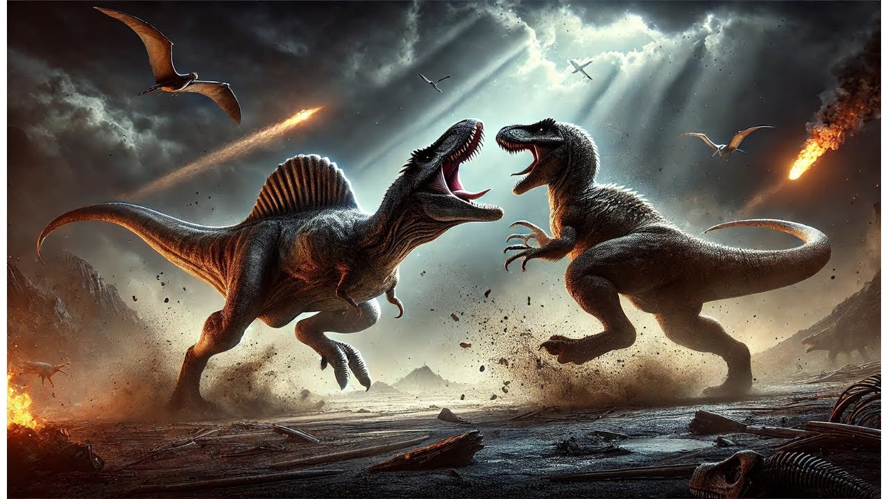 "Epic Dinosaur Battle! Spinosaurus vs Carcharodontosaurus - Who Wins?"