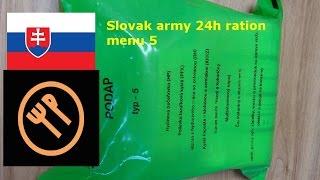 Slovak army 24h ration (PODAP) menu 5 - BB 2017