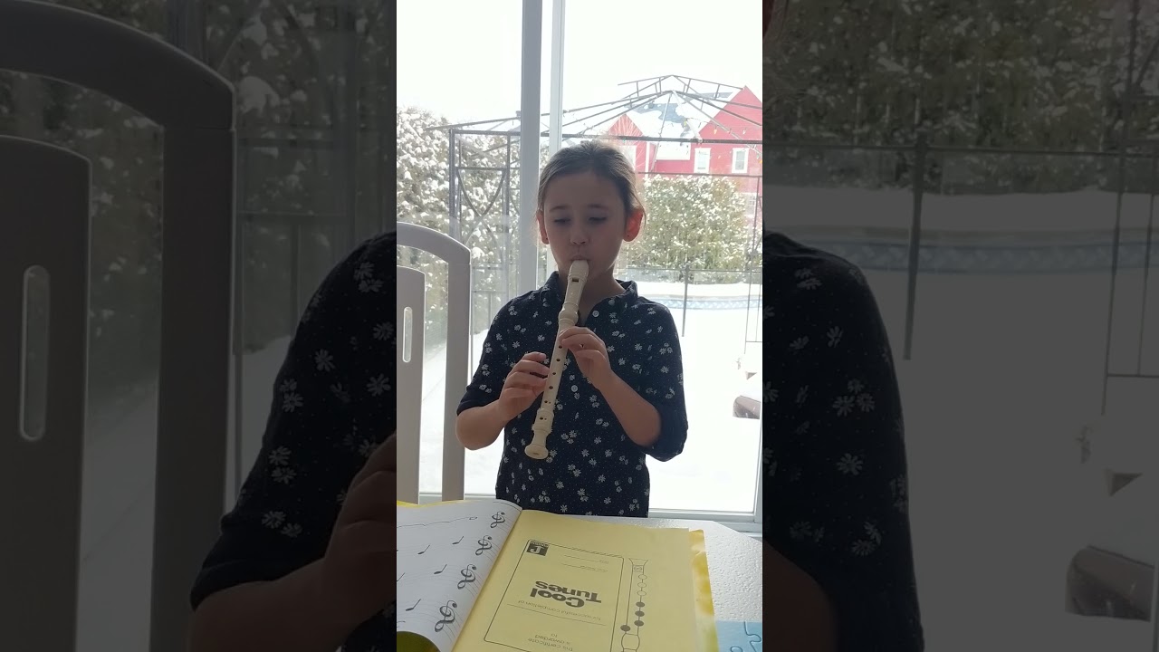 3rd grader playing Jingle Bells