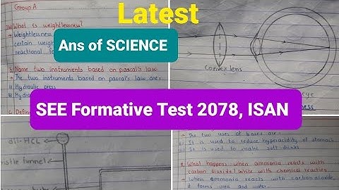 Ans of SCIENCE,SEE Formative Test 2078 ,ISAN....by Prasna