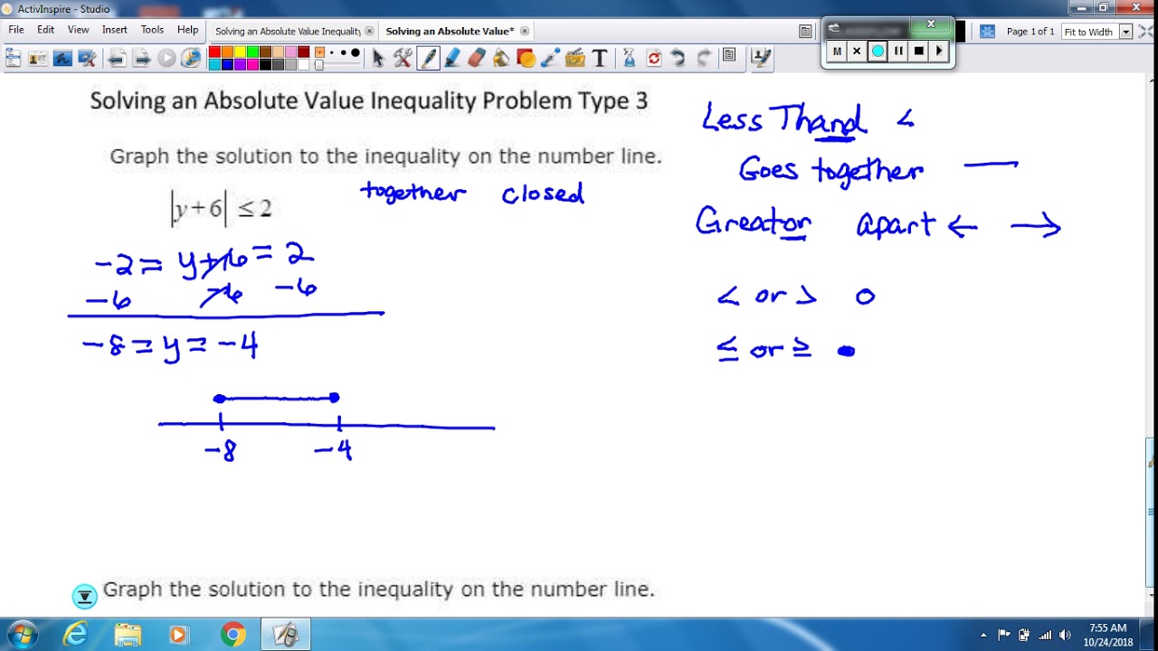 solving an absolute value inequality problem type 3