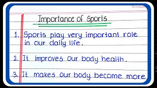 15 lines on importance of sports | Essay on importance of sports | Importance of games and sports
