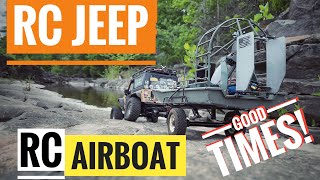 RC Jeep Taking The Airboat To Scale Adventures 1/10 Scale Rcmodelex Swamp Dawg