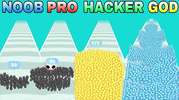 NOOB vs PRO vs HACKER vs GOD in Ants Runner_crowd count(New Update)